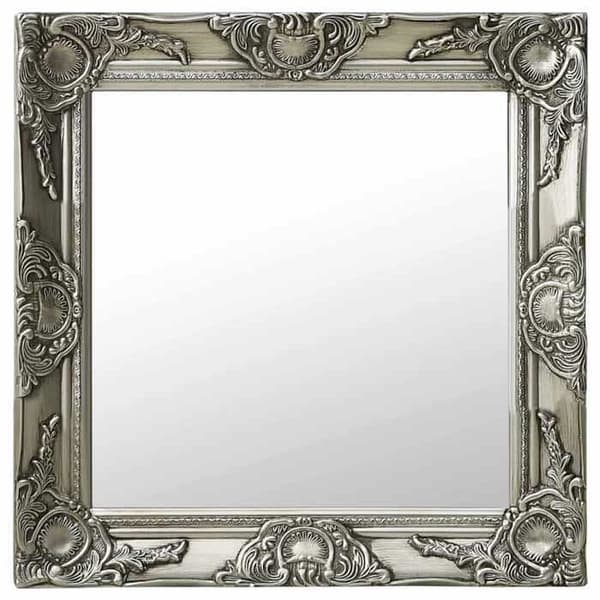 Maison Exclusive - Barockstil väggspegel 50x50 cm Silverfärgad