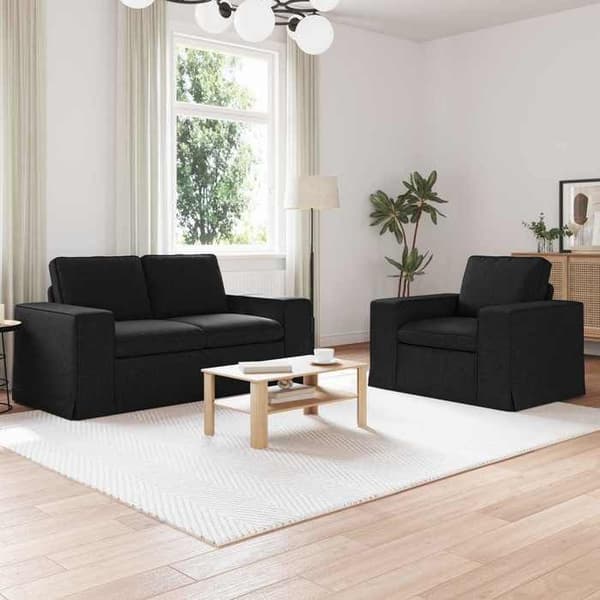 Maison Exclusive - 2 kpl sohvasetti musta kangas Svart