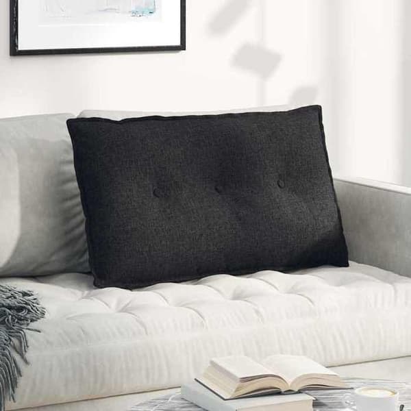 Rygpude - MAISON EXCLUSIVE - 80 x 19 x 50 cm - Sort - Polyester - Lynlås Svart
