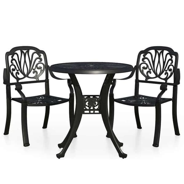 Maison Exclusive - Bistro sæt 3 stk Aluminium støbt Sort