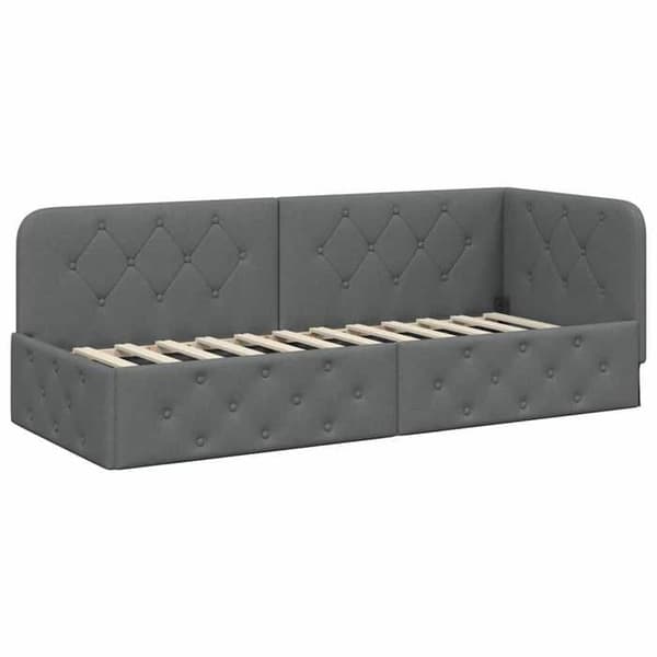 Maison Exclusive - Mörkgrå hörnsängram 80 x 200 cm tyg Mörkgrå