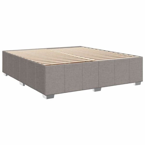 Maison Exclusive - Boxspring seng med madras Taupe 200 x 200 cm Stof