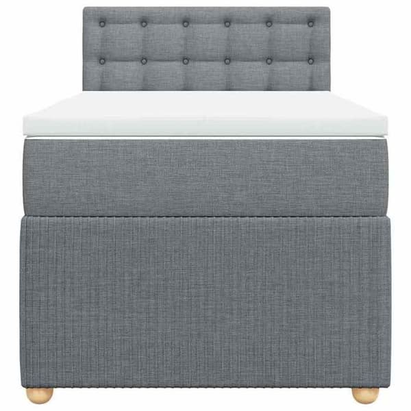 Maison Exclusive - Seng med lameller og madras Grå lys 100x200cm Stof