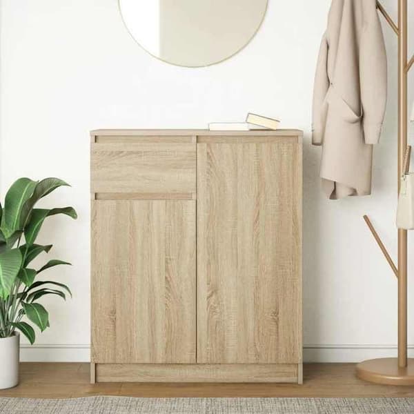 Maison Exclusive - Buffé med låda ek sonoma 71x35x84 cm ingenjörsträ