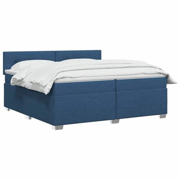 Maison Exclusive - Boxspring säng med madrass Blå 200 x 200 cm Tyg Blå