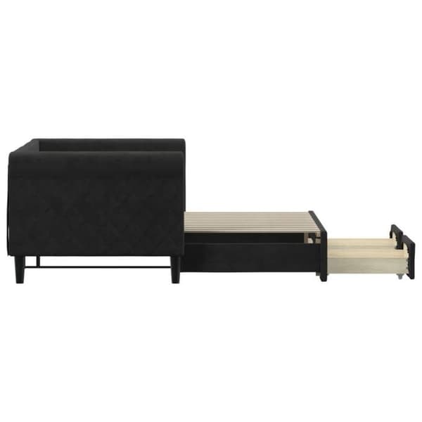 Maison Exclusive - Sovesofa med udtræk og skuffer uden madras sort 80x200 cm