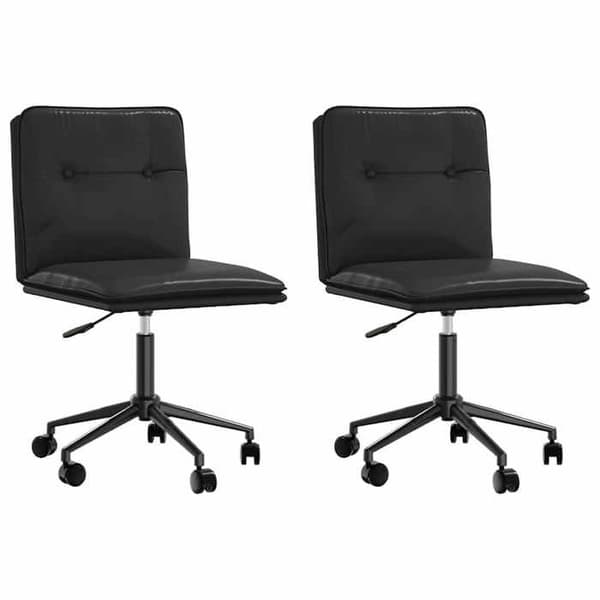 Maison Exclusive - Matstolar set om 2 svart konstläder Svart