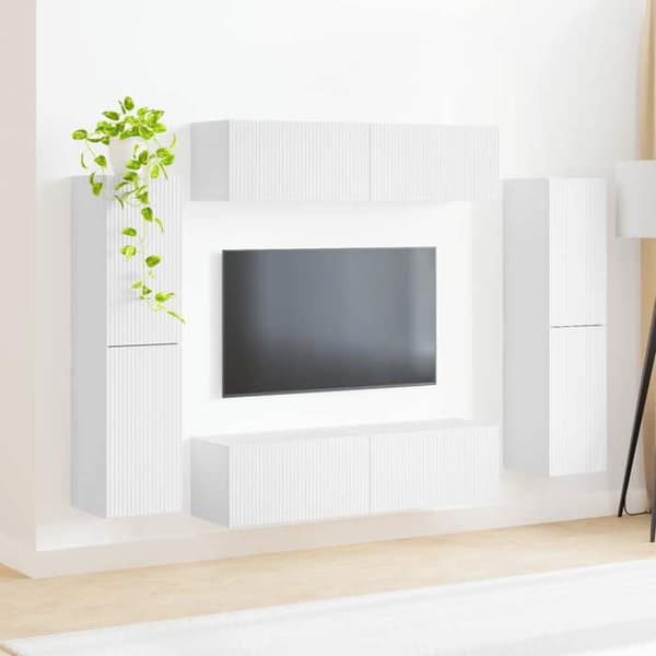 Maison Exclusive - 8 dele TV-møbel sæt Hvid Ingeniørtræ