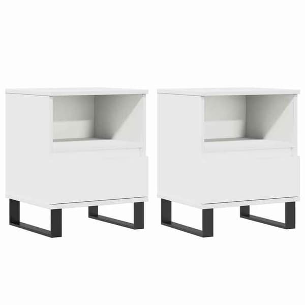 Maison Exclusive - Sängbord 2 st vit 40x35x50 cm ingenjörsträ Vit