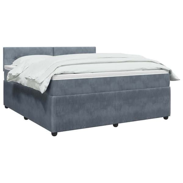 Maison Exclusive - Boxspring säng med madrass Mörkgrå 140 x 190 cm Sammet Mörkgrå