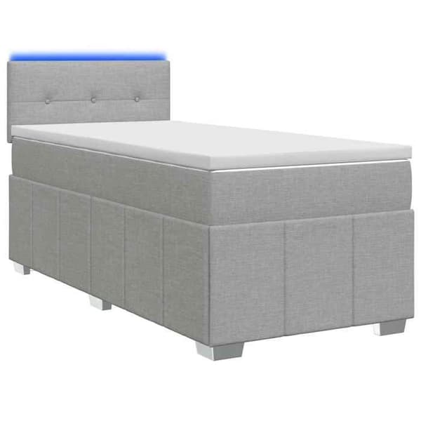 Maison Exclusive - Boxspring seng med madras Lys grå 90 x 200 cm Stof Ljusgrått