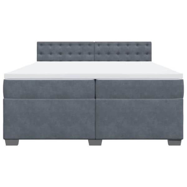 Maison Exclusive - Sänkylaatikko ja harmaa samettimatrassi 200x200cm