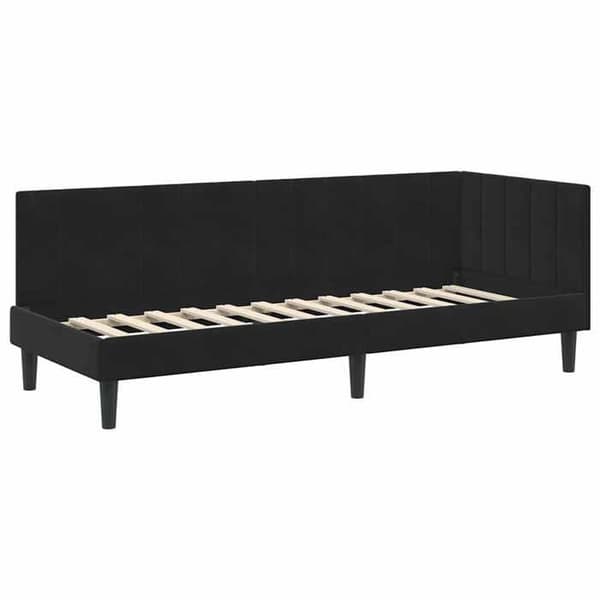 Maison Exclusive - Svart hörnsängram 80 cm x 200 cm Sammet