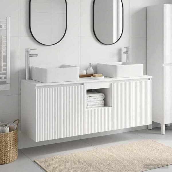 Maison Exclusive - 3-delars badrumsskåpset Vit Vit