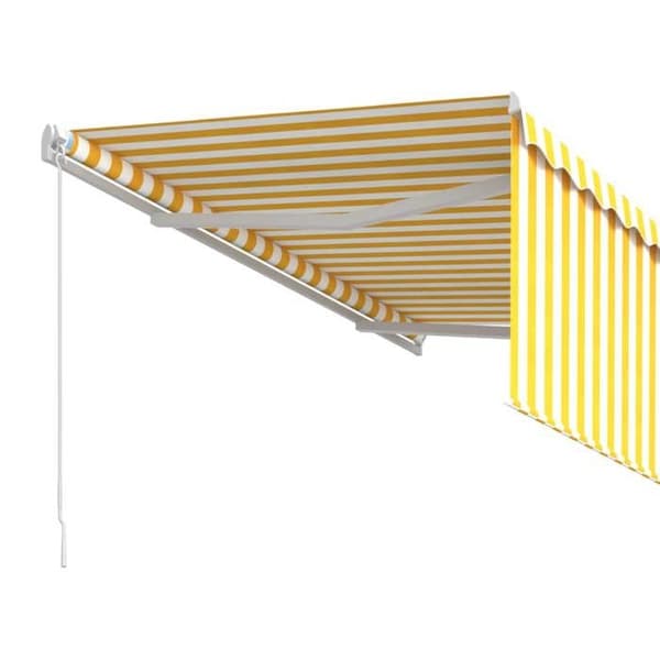 Maison Exclusive - Fällbart tak i gult och vitt 3 x 2,5 m polyester gul och vit