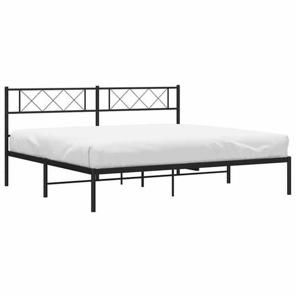 Maison Exclusive - Metal sengestel uden madras med sort hovedgærde 193x203cm