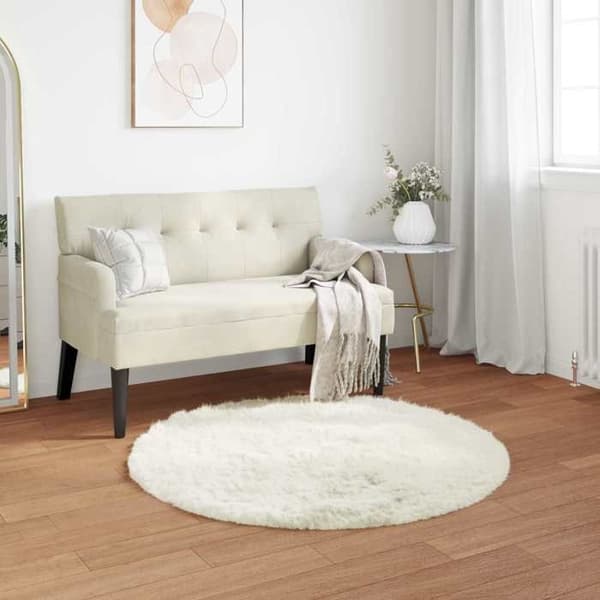 Maison Exclusive - Fusk TAFALLA Matta Vit Ø 100 cm Polyester