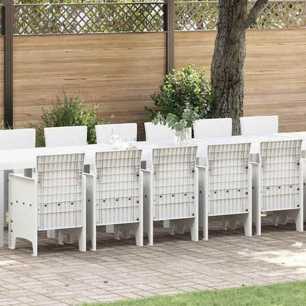 Havemøbler - EKSKLUSIVT HUS - 17 dele - Hvid - Poly Rattan - 400 x 100 cm Vit