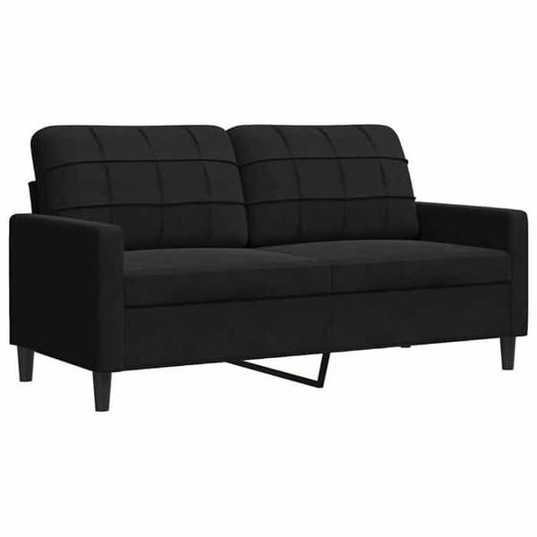 Maison Exclusive - 3 kpl:n sohvasetti tyynyillä, musta sametti