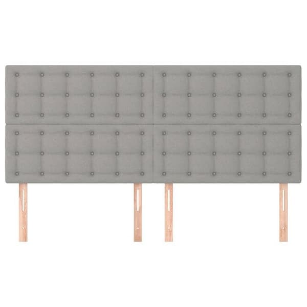 Maison Exclusive - Ljust grått huvudgavel 200x5x118/128 cm Tyg Ljusgrått