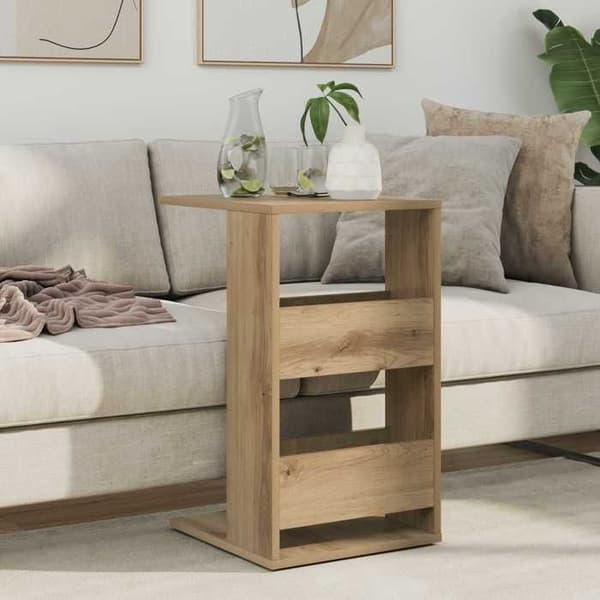 Sidebord - MAISON EXCLUSIVE - Håndlavet eg - Spånplader - 40 x 35 x 60,5 cm - Moderne