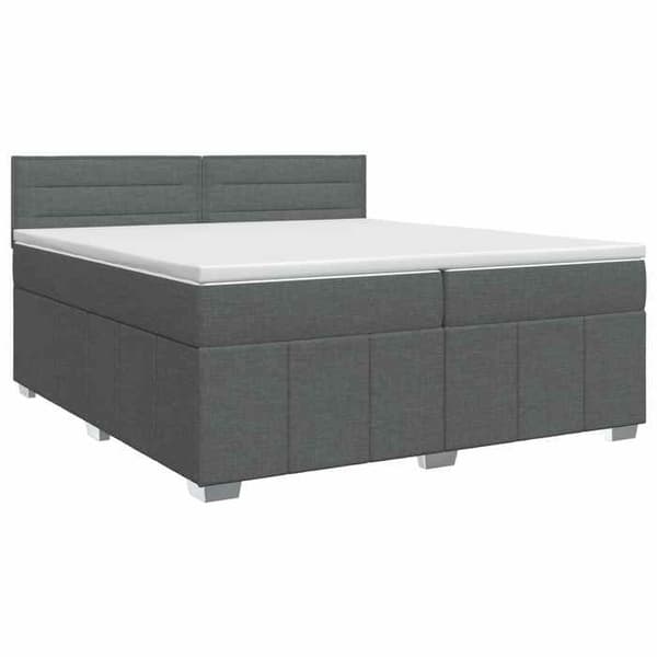 Maison Exclusive - Boxspring säng med madrass Mörkgrå 200 x 200 cm Tyg Mörkgrå