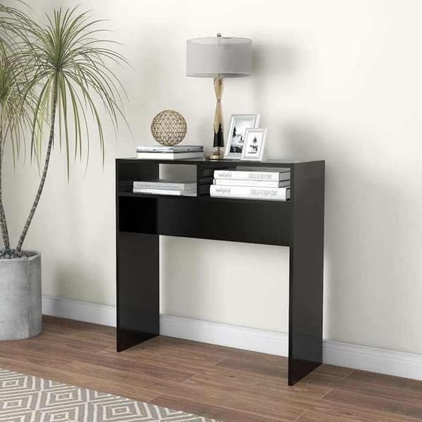 Bordkonsol - MAISON EXCLUSIVE - 78x30x80 cm - Sort - Ingeniørtræ - Rektangulær Svart