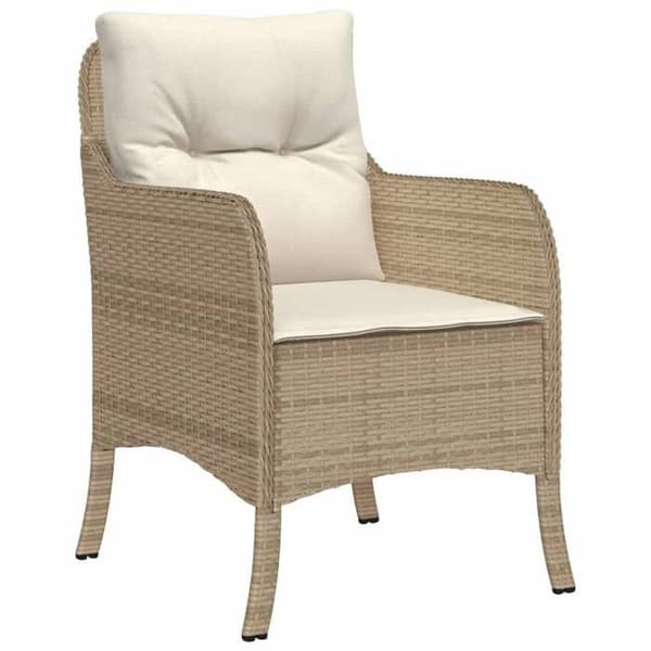 Maison Exclusive - Puutarhakalusteryhmä tyynyillä 5 kpl Beige polyrottinki