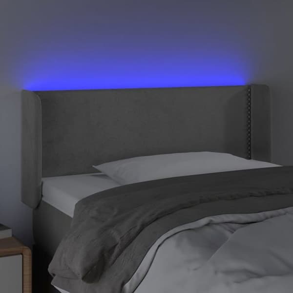 Maison Exclusive - LED-päätyharso Vaaleanharmaa 103x16x78/88 cm Sametti ljusgrått
