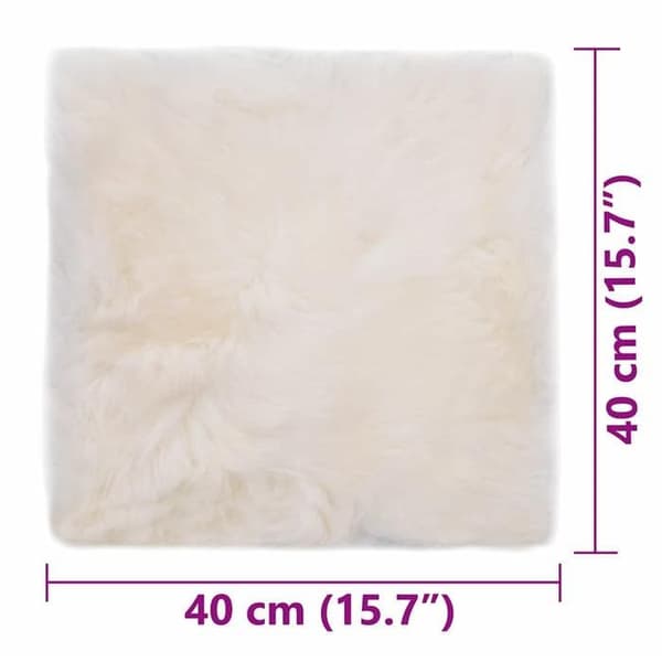 Stolepuder - Eksklusivt Hus - Ægte lammeskind - Sæt af 2 - 40 x 40 cm Vit