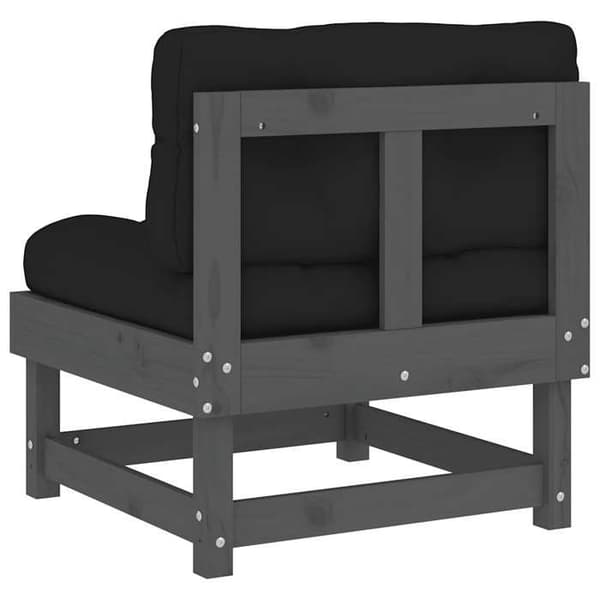 Maison Exclusive - Central soffa med grå kuddar i massivt furu Grå (kuddar)
