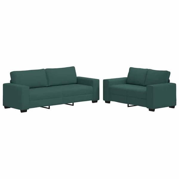 Maison Exclusive - Sæt af 2 sofaer med mørkegrønne stofpuder