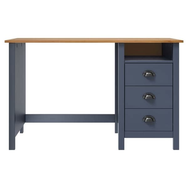 Maison Exclusive - Bureau Hill med 3 skuffer Grå 120x50x74 cm Solid fyr grå