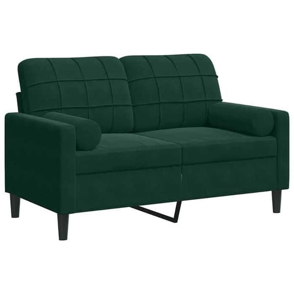 Maison Exclusive - Soffa 2 platser med mörkgröna kuddar 120 cm sammet