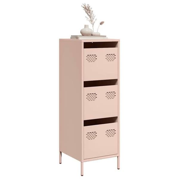 Maison Exclusive - Vaaleanpunainen buffet 39x35x103,5 cm teräksestä