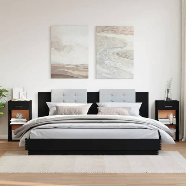 Natteskab - Eksklusivt Hus - Sæt af 2 - Sort - 35x34x65 cm Svart