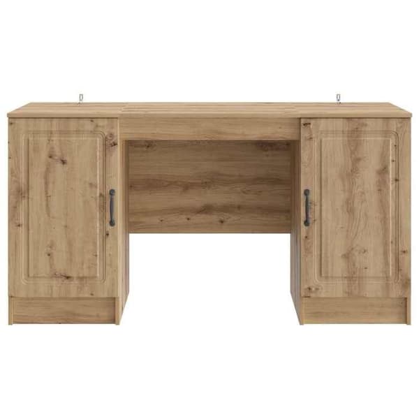 Maison Exclusive - Håndlavet egetræskontor 142,5 x 50 x 75 cm Ingeniørtræ