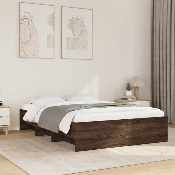 Maison Exclusive - Sengestel uden madras i brunt egetræ 140x200 cm Brun ek