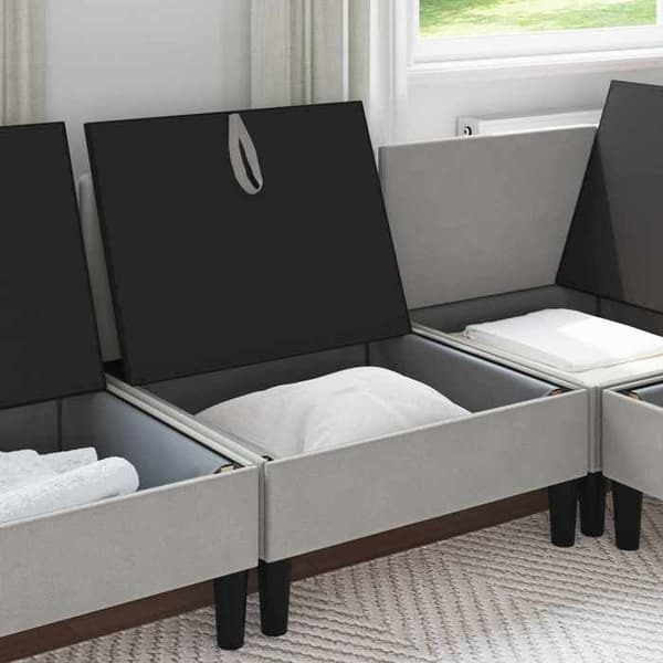 Maison Exclusive - Central sofa med opbevaring Lys grå velour