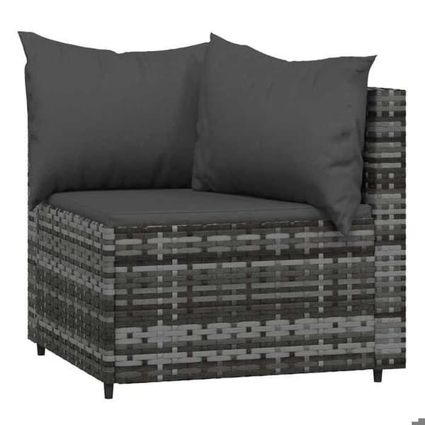 Maison Exclusive - Trädgårdsmöbler 3 delar med kuddar Grå Flätad resin