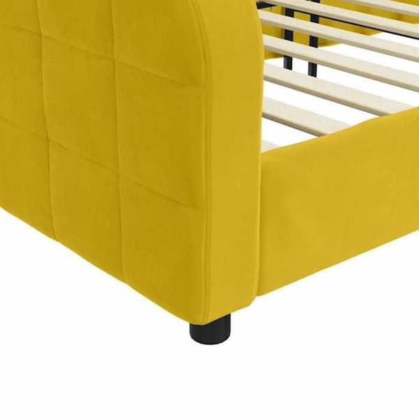 Maison Exclusive - Sängsoffa utan madrass gul 80x200 cm sammet