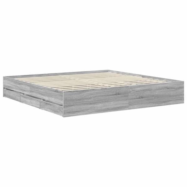 Maison Exclusive - Sängram Grå Sonoma 200 x 200 cm Ingenjörsträ