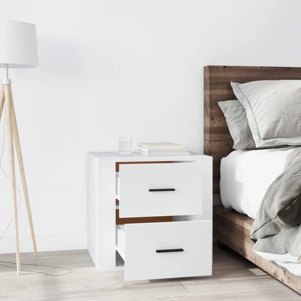 Maison Exclusive - Sängbord Vit 50x39x47 cm Vit