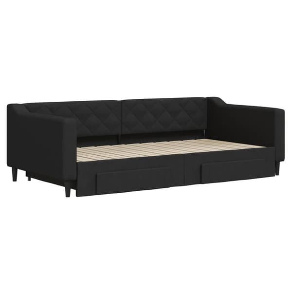 Vuodesohva - MAISON EXCLUSIVE - Alusvuode - 100x200 cm - 2 laatikkoa - Musta Svart