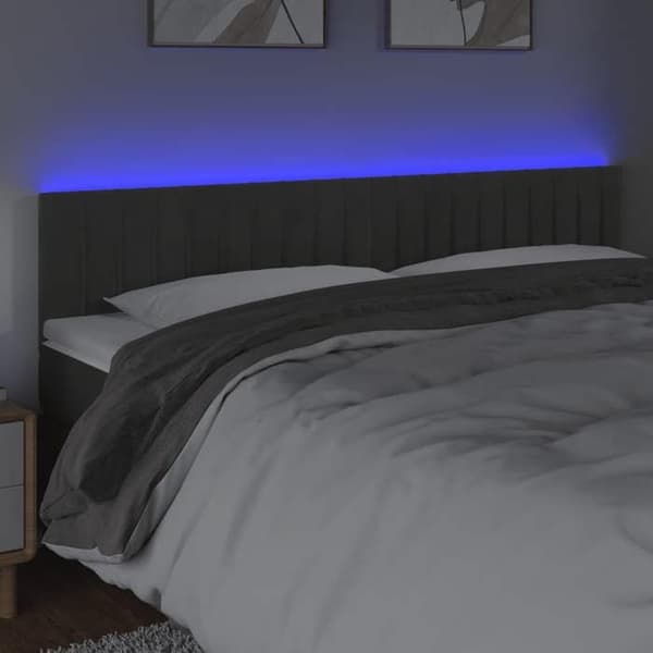 Maison Exclusive - LED-päätyharso Tummanharmaa 200x5x78/88 cm Sametti Mörkgrå