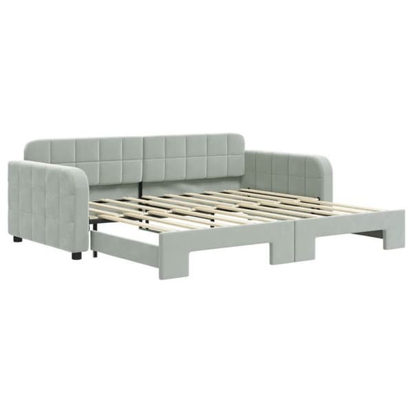 Maison Exclusive - Dagbädd med utdragssäng ljusgrå 90x190 cm sammet