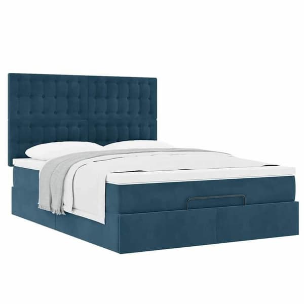 Sängsoffa - Maison Exclusive - Mörkblå sammet - 140x190 cm - Hydraulisk förvaring Mörkblå