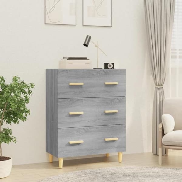 Maison Exclusive - Buffet Sonoma grå 70x34x90 cm Ingenjörsträ Grå