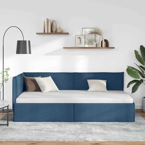Maison Exclusive - Blå hörnsängram 100 x 200 cm tyg Blå