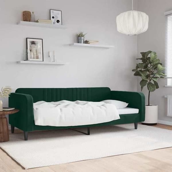 Maison Exclusive - Sängsoffa utan madrass mörkgrön 100x200 cm sammet Mörkgrön